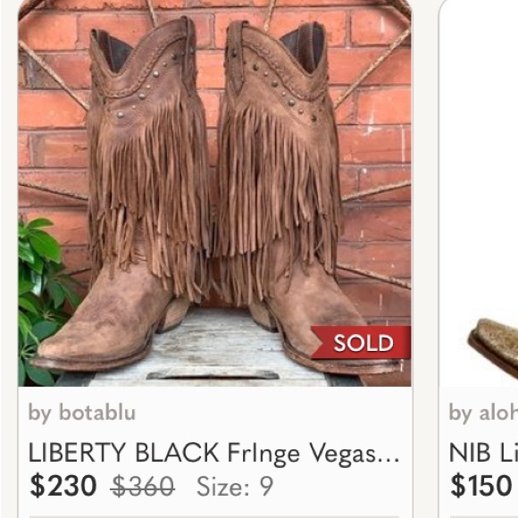 Liberty Black Womens 9M Vegas Fringe Boho Cowboy Boots Luxury Leather Boot Brown - Picture 10 of 14